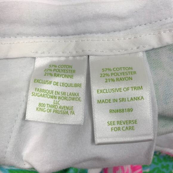 LILLY PULITZER Buttercup Knit Shorts Sz 10 Amalfi Blue Leaf It Wild Resort NWT - Picture 12 of 16